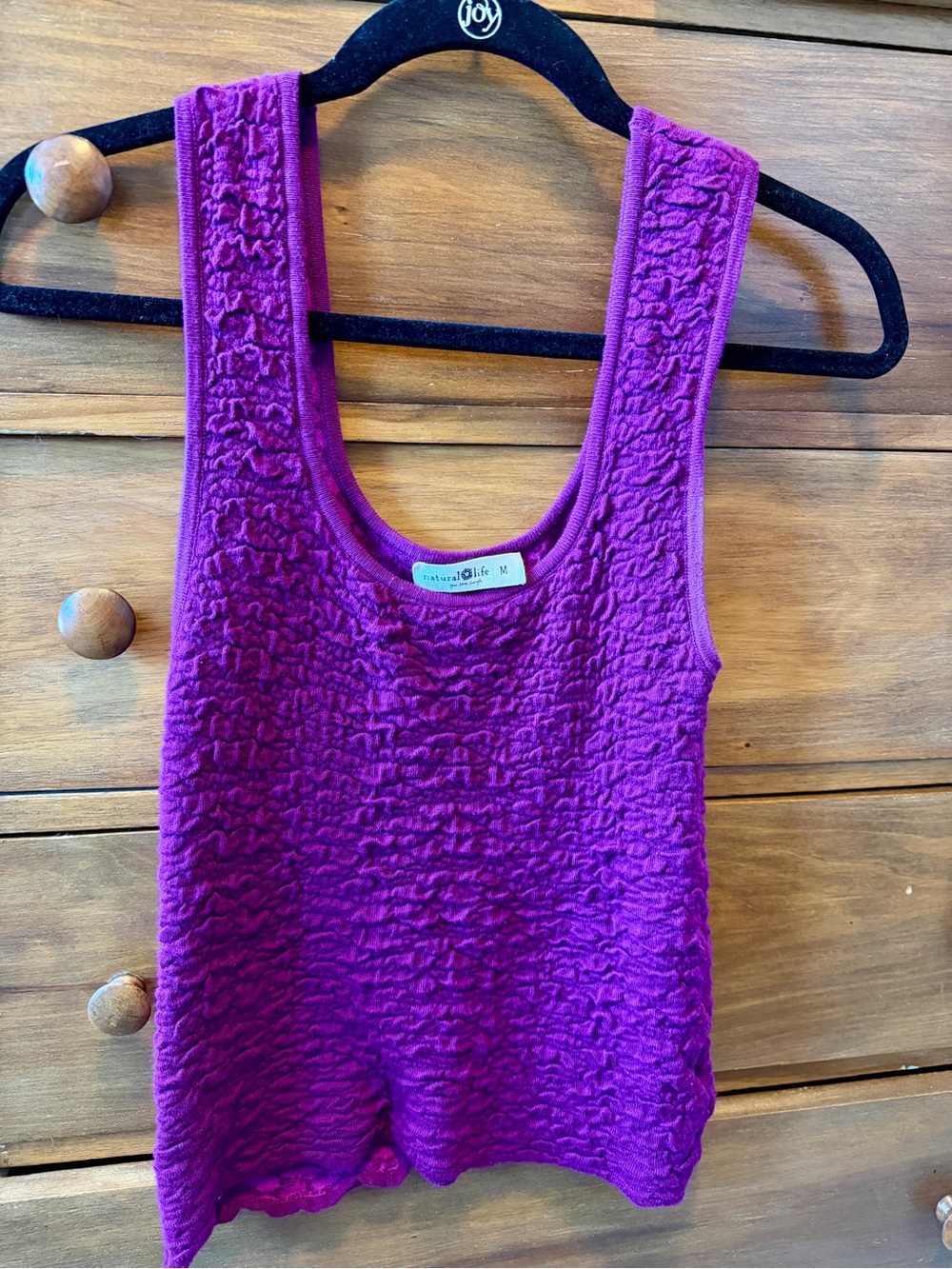 NATURAL LIFE Vibrant Purple Textured Scoop Tank Top